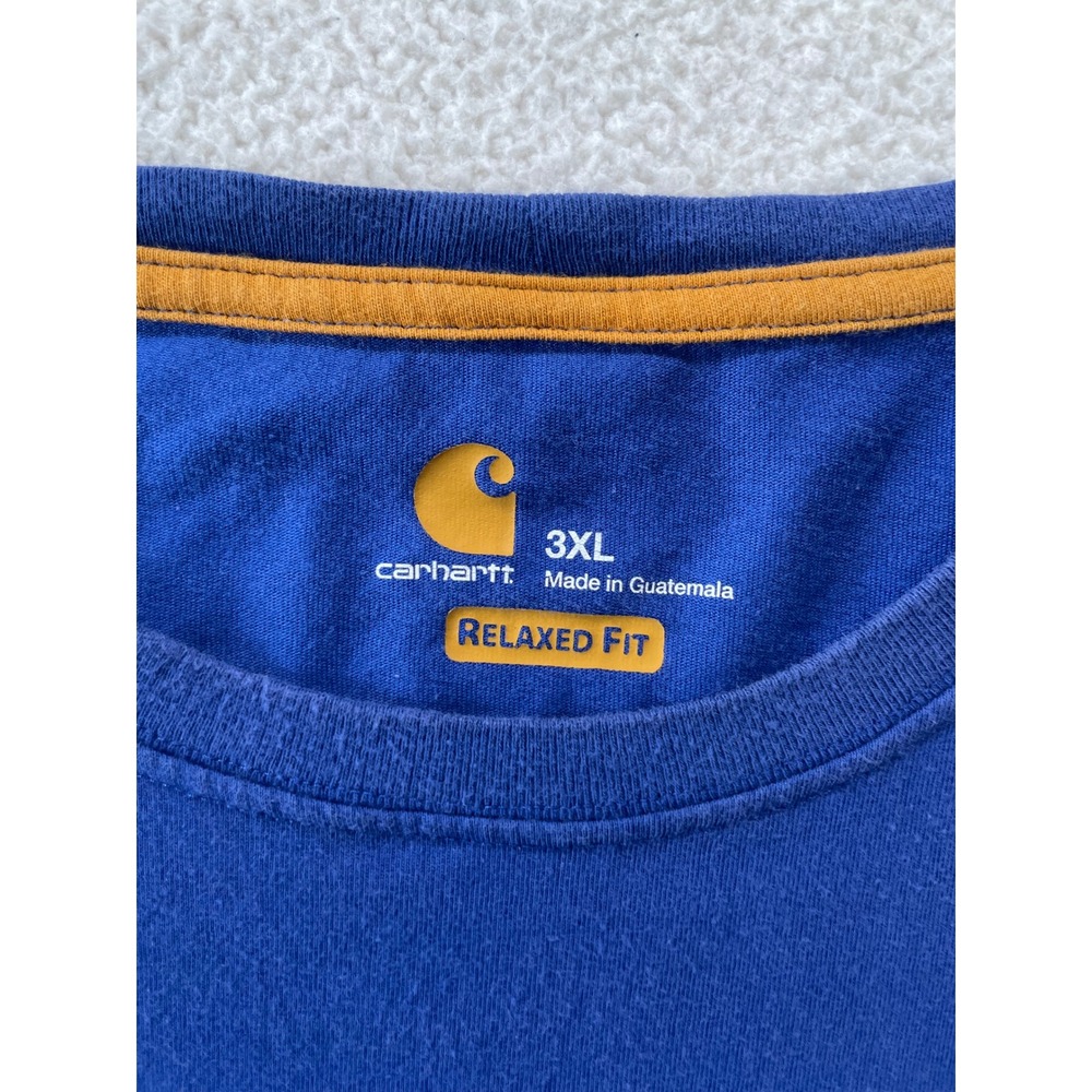 Carhartt Mens 3XL Long Sleeve T-Shirt Blue Force Relaxed Fit Graphic Sleeve - Picture 4 of 14